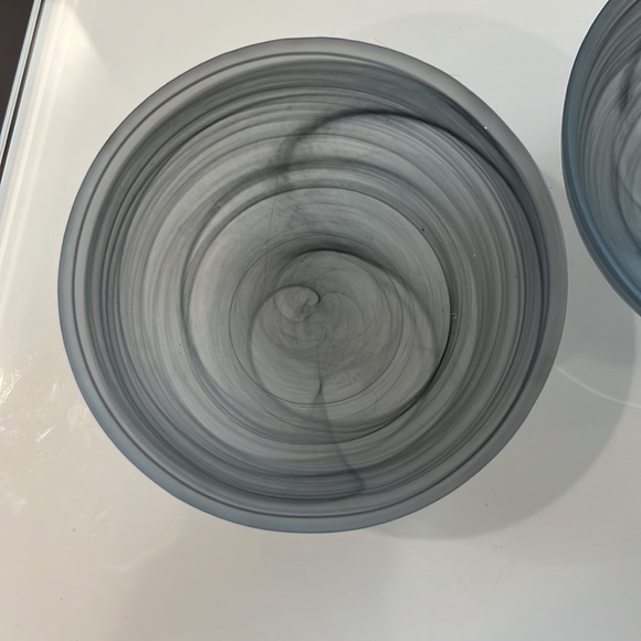 CB2 grey glass serving bowls grey swirls - Picture 3 of 4